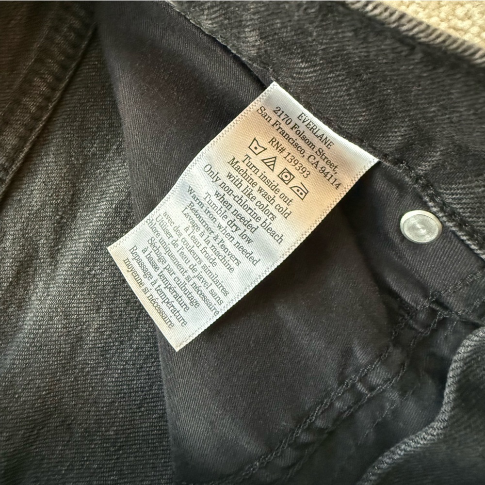 Everlane The Original Cheeky Jeans size 27, Black wash - Picture 3 of 10